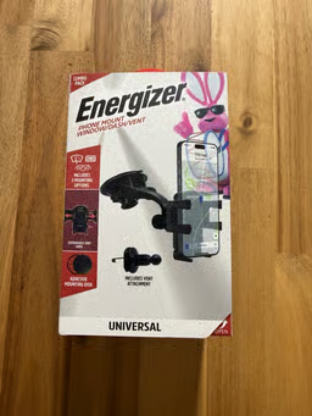 Energizer Universal Cell Phone Mount with 3 Mounting Options